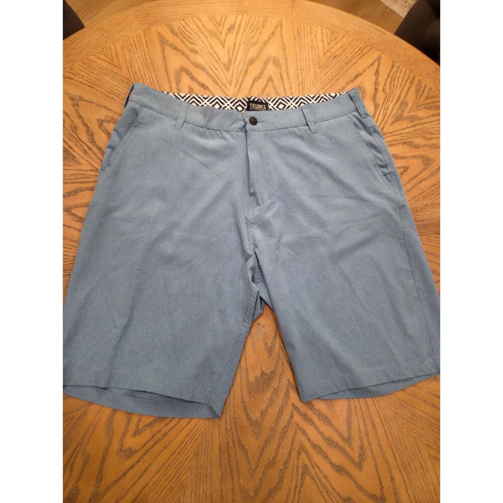 TRUNKS Surf & Swim Co. Hybrid Walk Shorts Blue Heather Mesh Pockets 38